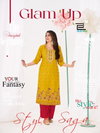 Glam Up By Blue Hills Rayon Embroidery Wholesale Kurti With Bottom In India